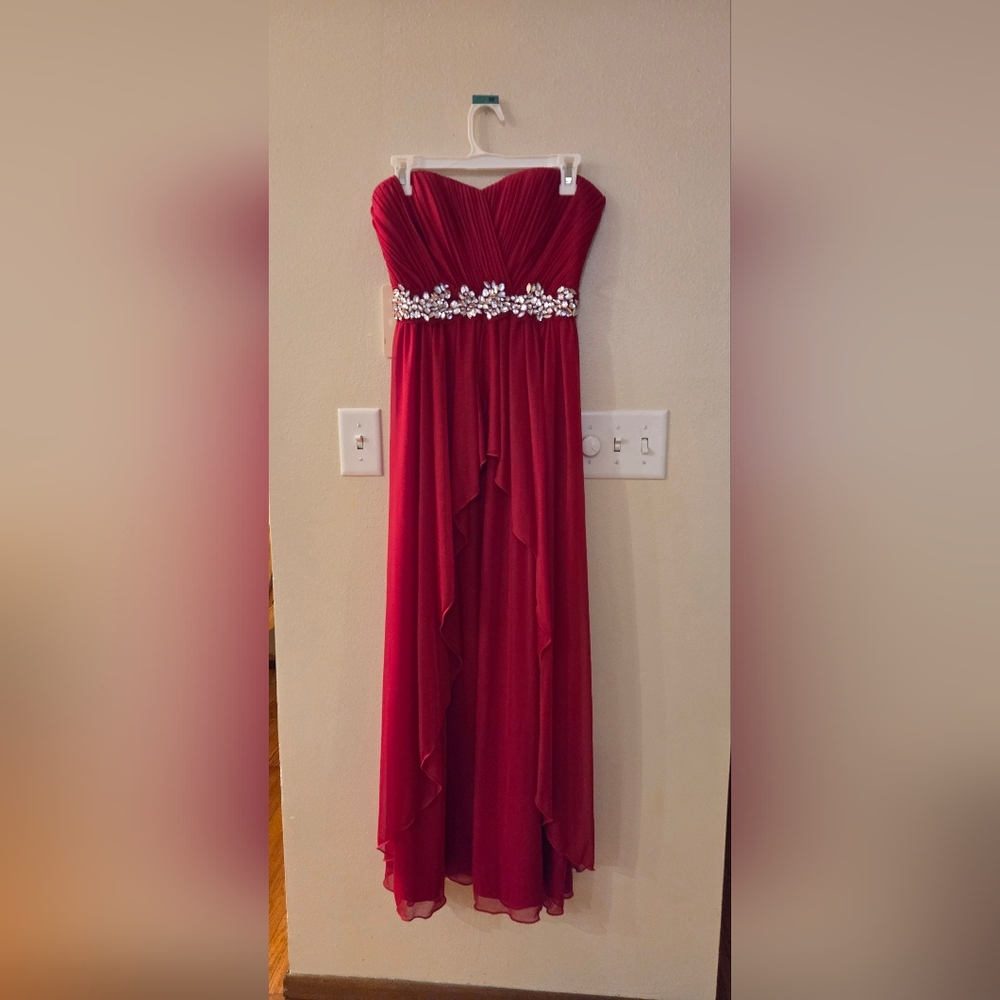 City Triangles Strapless Red Dress